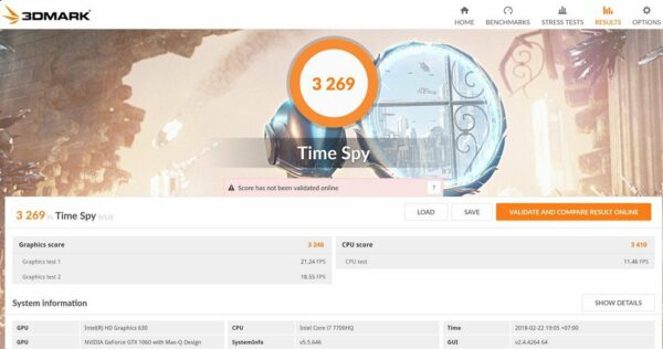 Review Dell Inspiron 15 7577: Laptop Gaming dengan Layar IPS 4K dan GTX 1060 Max-Q 39 Dell Inspiron 15 7577 Time Spy