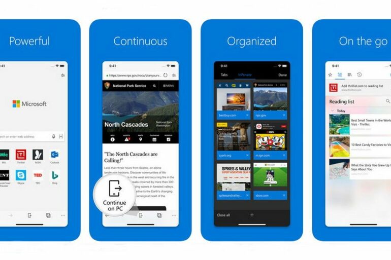 Microsoft Edge iOS 3D Touch