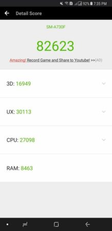 Samsung Galaxy A8 antutu