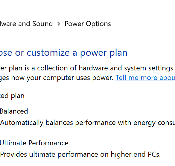 Windows Ultimate Performance mode 1