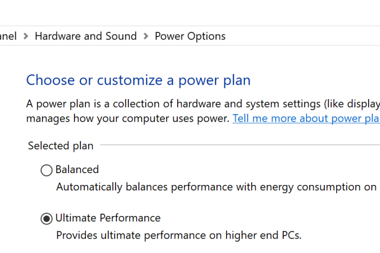 Windows Ultimate Performance mode 1