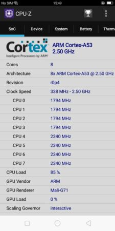 Oppo A83 CPU Z 1