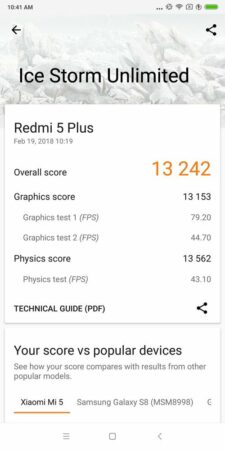 Xiaomi Redmi 5 Plus 3D Mark 1