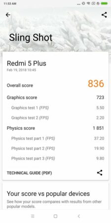 Xiaomi Redmi 5 Plus 3D Mark 2