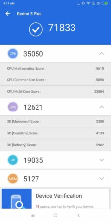 Xiaomi Redmi 5 Plus Antutu