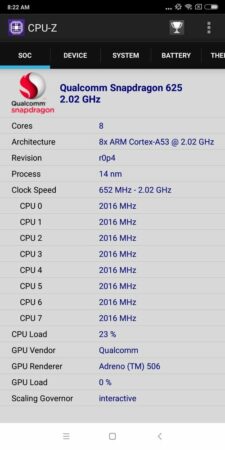 Xiaomi Redmi 5 Plus CPU Z 2
