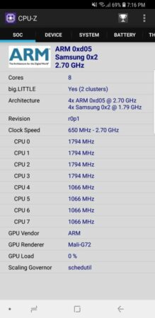 Galaxy S9 CPU Z 2