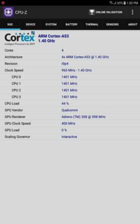 Galaxy Tab A 2017 CPU Z 1