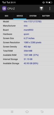 Vivo V9 CPU Z 3