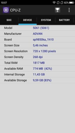 Advan i5C Duo CPUZ 3