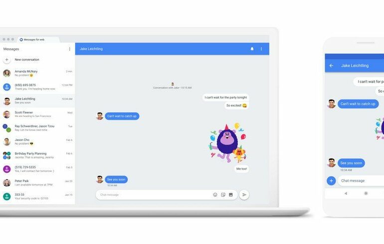android messages web