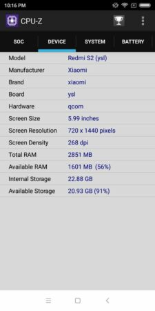 Redmi S2 CPU Z 2