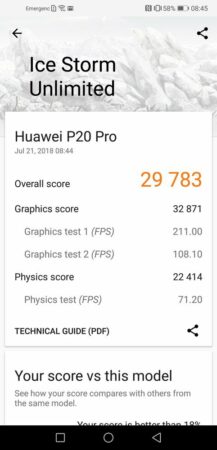Huawei P20 Pro 3D Mark Ice Storm