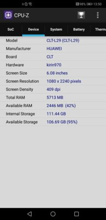Huawei P20 Pro CPU Z 2