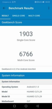Huawei P20 Pro Geekbench 4
