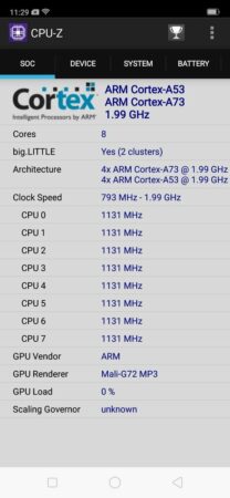 Oppo F9 CPU Z 2