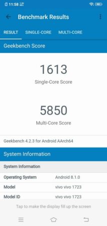 Vivo V9 6GB Geekbench