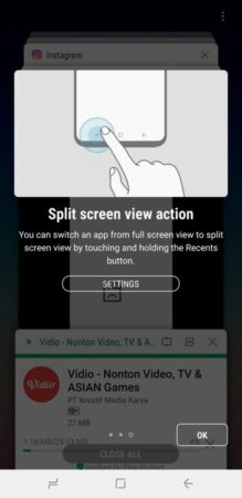 Galaxy A8 Star UI Split Screen