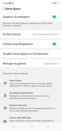 gamespace realme 2 setting