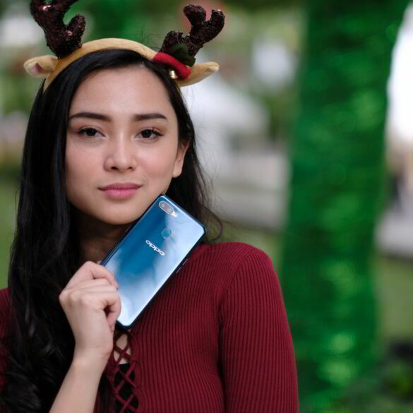 oppo a7 glaze blue xmas