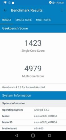 Asus ZenFone Max Pro M2 Geekbench