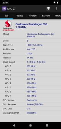 Nokia 6.1 Plus CPU Z 2