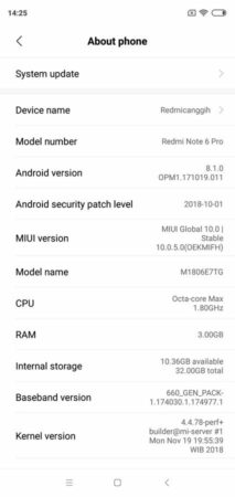 Redmi Note 6 Pro MIUI 10 1