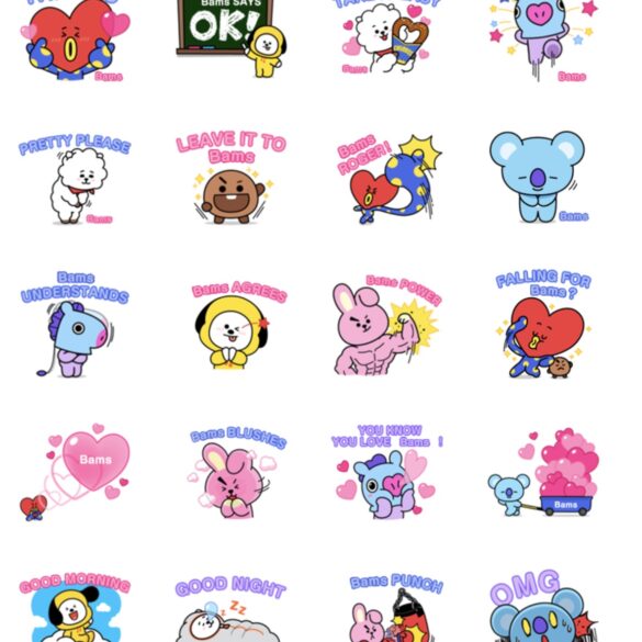 Custom Stickers Versi BT21 Kini Tersedia di LINE 19 LINE STICKER BTS 1