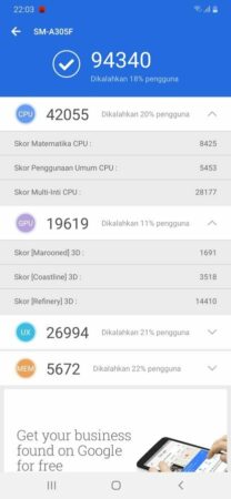 Review Samsung Galaxy A30: Smartphone 3 Jutaan dengan Desain Menawan dan Layar Super AMOLED 42 Samsung Galaxy A30 Antutu