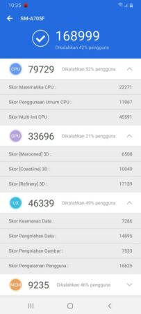 Review Samsung Galaxy A70: Smartphone Layar Jumbo dengan Tiga Kamera dan Dukungan Super Fast Charging 47 Galaxy A70 antutu