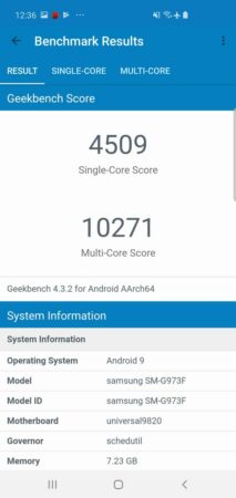 SAmsung Galaxy S10 geekbench 1 SAmsung Galaxy S10 geekbench 1