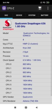 Redmi 7 CPU Z 2