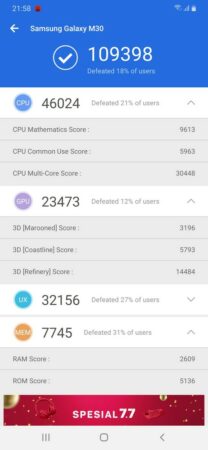 Review Samsung Galaxy M30: Fitur Lebih Menggiurkan, Baterai Tetap Ekstra Besar 39 Galaxy M30 Antutu