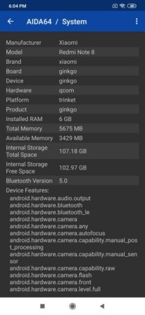Mencoba Performa Gaming Redmi Note 8, Smartphone Terjangkau dengan Snapdragon 665 23 Redmi Note 8 AIDA 64 2