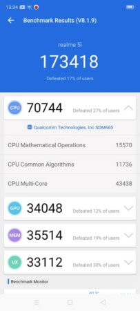 realme 5i Antutu 8