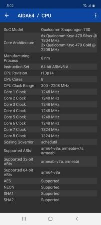 Samsung Galaxy A71 AIDA64 2