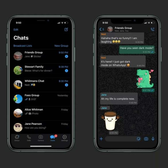whats app dark mode ios 2