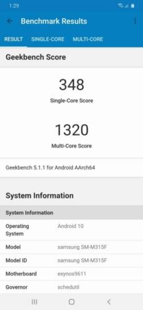 Galaxy M31 Geekbench