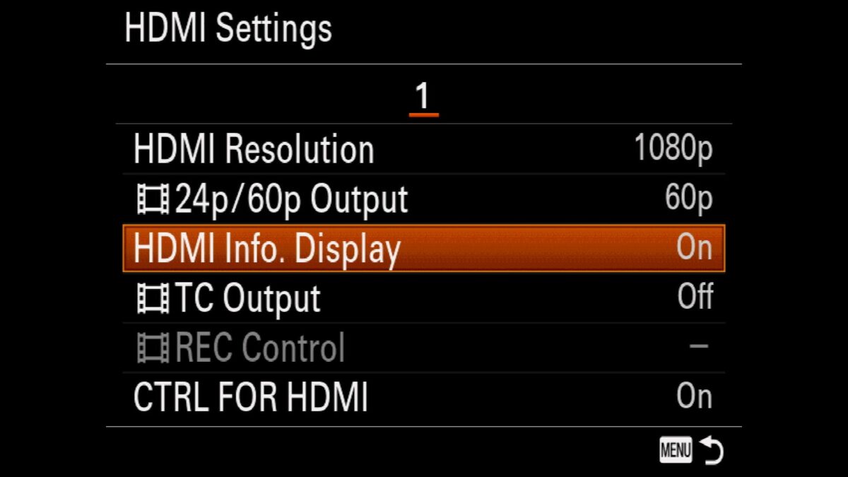 HDMI Info display 1