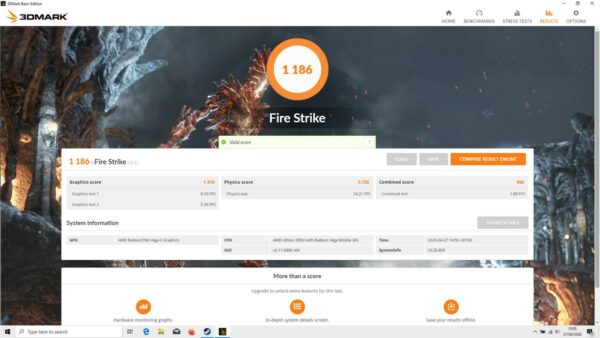 Review Acer Swift 3 SF314-41 Athlon 300U: Laptop 6 Jutaan dengan Layar IPS, Cocok untuk Pelajar 31 3D Mark Fire Strike
