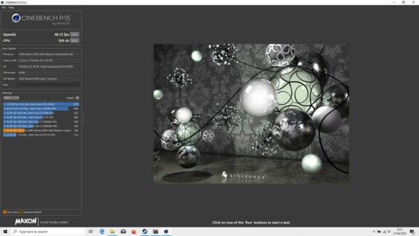 Review Acer Swift 3 SF314-41 Athlon 300U: Laptop 6 Jutaan dengan Layar IPS, Cocok untuk Pelajar 30 Cinebench R15