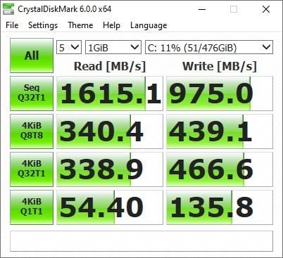 CrystakDiskMark Asus vivobook s14 s433