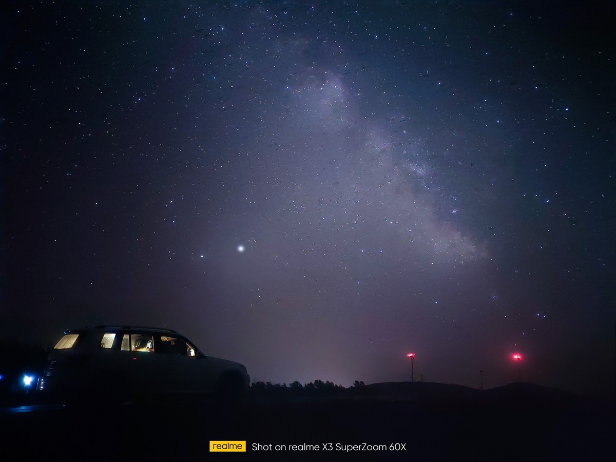 realme starry photo with car