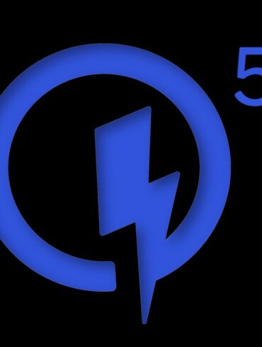 Blue Quick Charge 5 Logo Blue Quick Charge 5 Logo