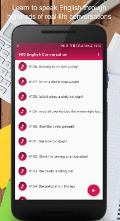 Aplikasi Hello! 500 English Conversations. (Foto: Screenshot Google Play)