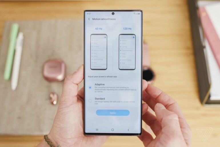 120 Refresh Rate Galaxy Note20