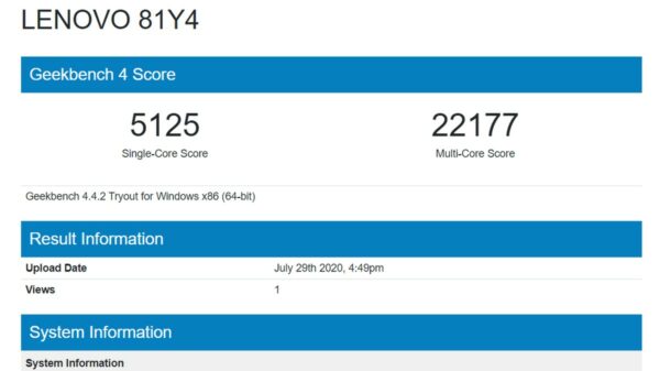 Review Lenovo Ideapad Gaming 3i: Performa Kencang, Desain Lebih Kalem 31 Geekbench Lenovo IdeaPad Gaming 3i