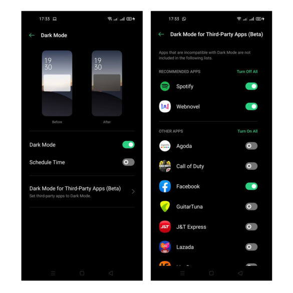 OPPO A92 Dark Mode