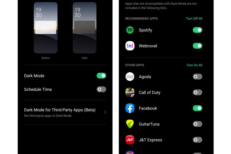 OPPO A92 Dark Mode OPPO A92 Dark Mode