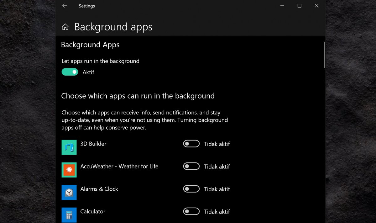 background apps Windows 10 3
